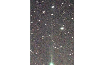 A green comet likely is breaking apart and won't be visible to the naked eye